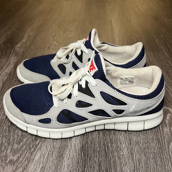 Nike Free Run 2 Running Shoes Mens 13 Midnight Navy Wolf Grey 537732-407 - Picture 3 of 7